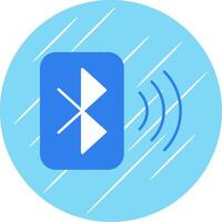 Bluetooth plat bleu cercle icône vecteur