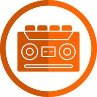 cassette enregistreur glyphe Orange cercle icône vecteur