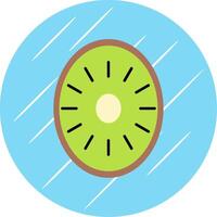 kiwi plat bleu cercle icône vecteur