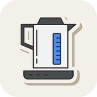 électrique bouilloire ligne rempli blanc ombre icône vecteur