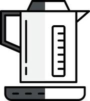 électrique bouilloire rempli moitié Couper icône vecteur