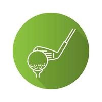 club de golf frapper l'icône de la balle. illustration plat linéaire grandissime. grève de golf. putter. symbole de ligne de vecteur
