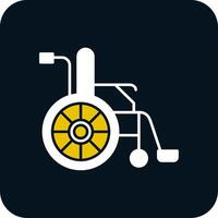 fauteuil roulant, glyphe, deux, couleur, icône vecteur