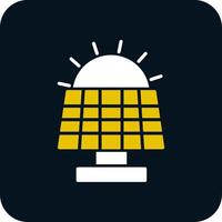 icône de deux couleurs de glyphe de panneau solaire vecteur