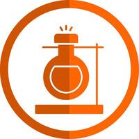 laboratoire glyphe Orange cercle icône vecteur