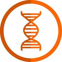 ADN glyphe Orange cercle icône vecteur