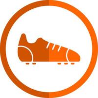 Football bottes glyphe Orange cercle icône vecteur