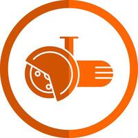 angle broyeur glyphe Orange cercle icône vecteur