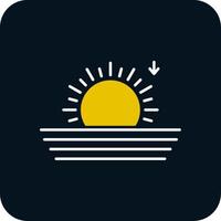 icône de deux couleurs de glyphe de coucher du soleil vecteur