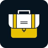 icône de deux couleurs de glyphe de valise vecteur