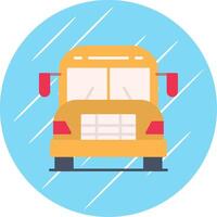 école autobus plat bleu cercle icône vecteur