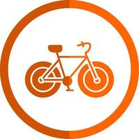 vélo glyphe Orange cercle icône vecteur