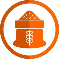 grain glyphe Orange cercle icône vecteur