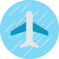avion plat bleu cercle icône vecteur