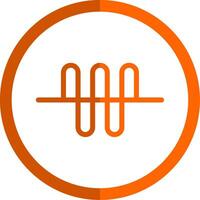 l'audio vague glyphe Orange cercle icône vecteur