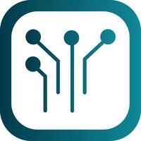 électronique circuit glyphe pente rond coin icône vecteur