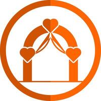 mariage cambre glyphe Orange cercle icône vecteur