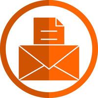 email glyphe Orange cercle icône vecteur