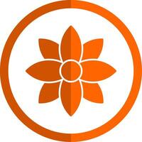 pissenlit glyphe Orange cercle icône vecteur
