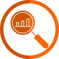 une analyse glyphe Orange cercle icône vecteur