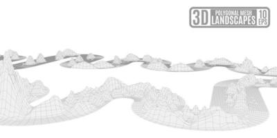 illustration blanche lumineuse avec des montagnes polygonales abstraites de n vecteur