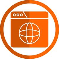 site Internet glyphe Orange cercle icône vecteur