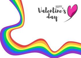 affiche avec un arc-en-ciel pour lamour non conventionnel de la saint-valentin vecteur