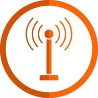 antenne glyphe Orange cercle icône vecteur