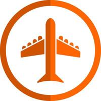 avion glyphe Orange cercle icône vecteur