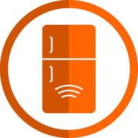 intelligent frigo glyphe Orange cercle icône vecteur