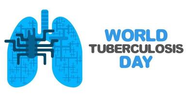 affiche simple pour la journée de la tuberculose sur blanc vecteur