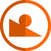rampe glyphe Orange cercle icône vecteur