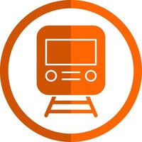 rail glyphe Orange cercle icône vecteur