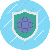 protégé réseau plat bleu cercle icône vecteur