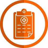 médical rapport glyphe Orange cercle icône vecteur