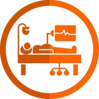 médical surveillance glyphe Orange cercle icône vecteur