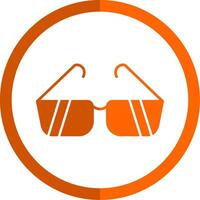 des lunettes de soleil glyphe Orange cercle icône vecteur