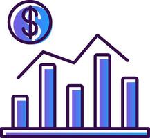 économie pente rempli icône vecteur