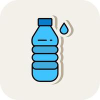 l'eau bouteille ligne rempli blanc ombre icône vecteur