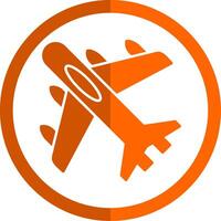 jet avion glyphe Orange cercle icône vecteur