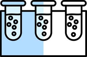 tester tube rempli moitié Couper icône vecteur