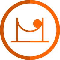 friction glyphe Orange cercle icône vecteur