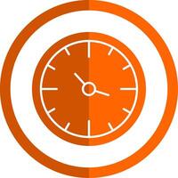 l'horloge glyphe Orange cercle icône vecteur