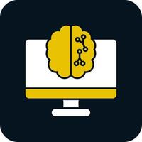 icône de deux couleurs de glyphe d'apprentissage automatique vecteur
