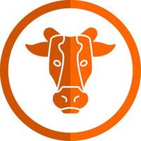 vache glyphe Orange cercle icône vecteur