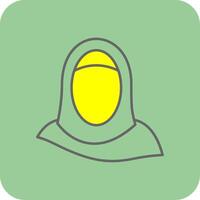 hijab rempli Jaune icône vecteur