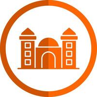 mosquée glyphe Orange cercle icône vecteur