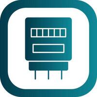 électrique compteur glyphe pente rond coin icône vecteur