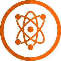 atome glyphe Orange cercle icône vecteur