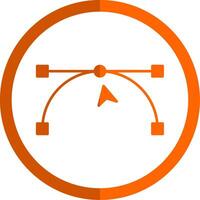 ancre point glyphe Orange cercle icône vecteur